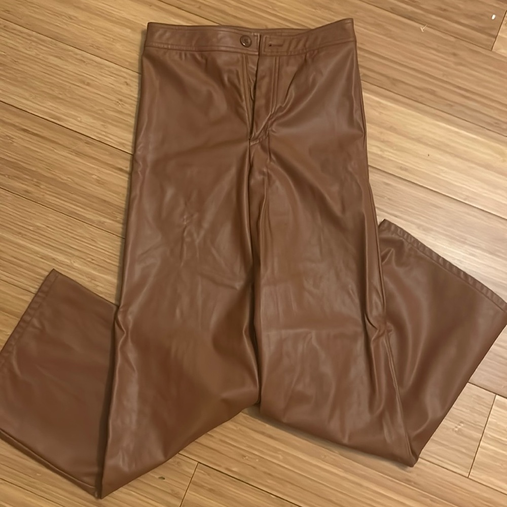 Light brown leather pants